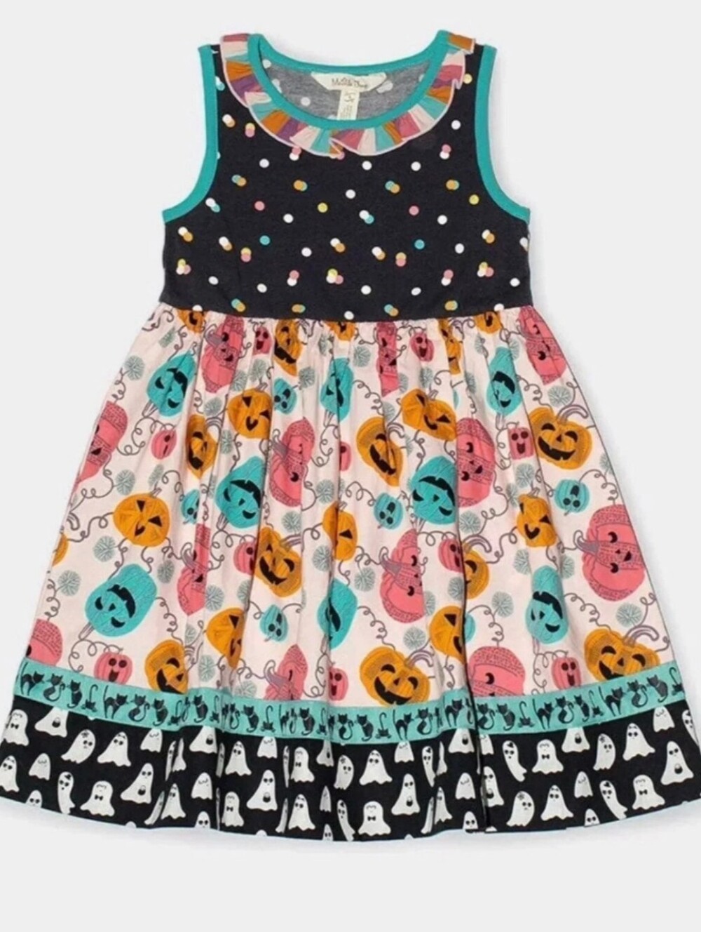 Matilda Jane Halloween Girls Size 4T Wonderment Pumpkin Carve Sleeveless Dress
